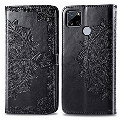 Custodia Portafoglio In Pelle Fantasia Modello Cover con Supporto per Realme Narzo 20 Nero