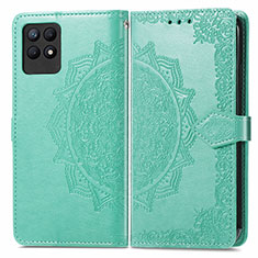 Custodia Portafoglio In Pelle Fantasia Modello Cover con Supporto per Realme Narzo 50 4G Verde