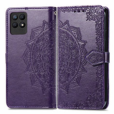 Custodia Portafoglio In Pelle Fantasia Modello Cover con Supporto per Realme Narzo 50 4G Viola