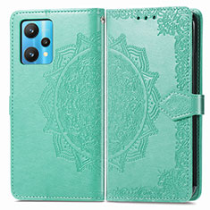 Custodia Portafoglio In Pelle Fantasia Modello Cover con Supporto per Realme Narzo 50 Pro 5G Verde