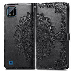 Custodia Portafoglio In Pelle Fantasia Modello Cover con Supporto per Realme Narzo 50i Nero