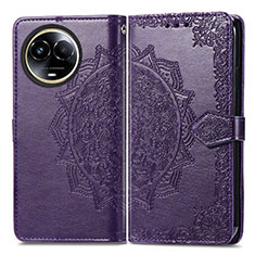 Custodia Portafoglio In Pelle Fantasia Modello Cover con Supporto per Realme V50s 5G Viola