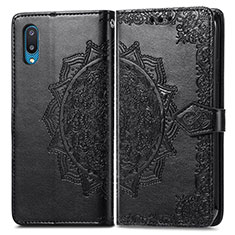 Custodia Portafoglio In Pelle Fantasia Modello Cover con Supporto per Samsung Galaxy A02 Nero