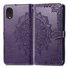 Custodia Portafoglio In Pelle Fantasia Modello Cover con Supporto per Samsung Galaxy A03 Core Viola