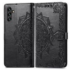 Custodia Portafoglio In Pelle Fantasia Modello Cover con Supporto per Samsung Galaxy A04s Nero