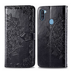 Custodia Portafoglio In Pelle Fantasia Modello Cover con Supporto per Samsung Galaxy A11 Nero