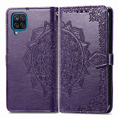 Custodia Portafoglio In Pelle Fantasia Modello Cover con Supporto per Samsung Galaxy A12 5G Viola