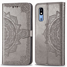 Custodia Portafoglio In Pelle Fantasia Modello Cover con Supporto per Samsung Galaxy A2 Core A260F A260G Grigio