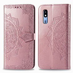 Custodia Portafoglio In Pelle Fantasia Modello Cover con Supporto per Samsung Galaxy A2 Core A260F A260G Oro Rosa