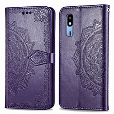 Custodia Portafoglio In Pelle Fantasia Modello Cover con Supporto per Samsung Galaxy A2 Core A260F A260G Viola