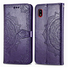 Custodia Portafoglio In Pelle Fantasia Modello Cover con Supporto per Samsung Galaxy A20 SC-02M SCV46 Viola