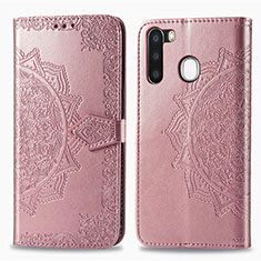 Custodia Portafoglio In Pelle Fantasia Modello Cover con Supporto per Samsung Galaxy A21 European Oro Rosa