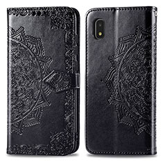 Custodia Portafoglio In Pelle Fantasia Modello Cover con Supporto per Samsung Galaxy A21 SC-42A Nero