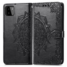 Custodia Portafoglio In Pelle Fantasia Modello Cover con Supporto per Samsung Galaxy A22 5G Nero