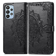 Custodia Portafoglio In Pelle Fantasia Modello Cover con Supporto per Samsung Galaxy A23 4G Nero