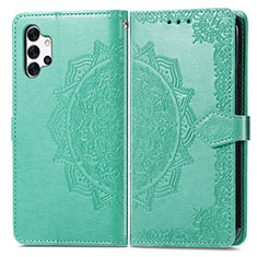 Custodia Portafoglio In Pelle Fantasia Modello Cover con Supporto per Samsung Galaxy A32 4G Verde