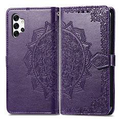 Custodia Portafoglio In Pelle Fantasia Modello Cover con Supporto per Samsung Galaxy A32 4G Viola