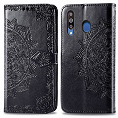 Custodia Portafoglio In Pelle Fantasia Modello Cover con Supporto per Samsung Galaxy A40s Nero