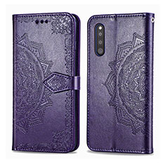 Custodia Portafoglio In Pelle Fantasia Modello Cover con Supporto per Samsung Galaxy A41 SC-41A Viola