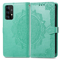 Custodia Portafoglio In Pelle Fantasia Modello Cover con Supporto per Samsung Galaxy A52 5G Verde