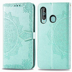 Custodia Portafoglio In Pelle Fantasia Modello Cover con Supporto per Samsung Galaxy A60 Verde