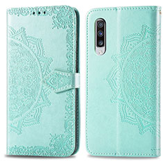 Custodia Portafoglio In Pelle Fantasia Modello Cover con Supporto per Samsung Galaxy A70S Verde