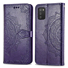 Custodia Portafoglio In Pelle Fantasia Modello Cover con Supporto per Samsung Galaxy F02S SM-E025F Viola