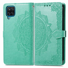 Custodia Portafoglio In Pelle Fantasia Modello Cover con Supporto per Samsung Galaxy F12 Verde