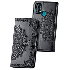 Custodia Portafoglio In Pelle Fantasia Modello Cover con Supporto per Samsung Galaxy F41 Nero