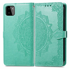 Custodia Portafoglio In Pelle Fantasia Modello Cover con Supporto per Samsung Galaxy F42 5G Verde