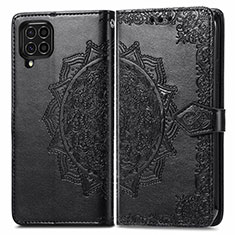 Custodia Portafoglio In Pelle Fantasia Modello Cover con Supporto per Samsung Galaxy F62 5G Nero