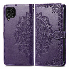 Custodia Portafoglio In Pelle Fantasia Modello Cover con Supporto per Samsung Galaxy F62 5G Viola