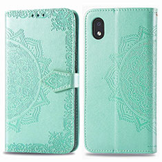 Custodia Portafoglio In Pelle Fantasia Modello Cover con Supporto per Samsung Galaxy M01 Core Verde
