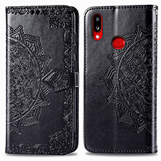 Custodia Portafoglio In Pelle Fantasia Modello Cover con Supporto per Samsung Galaxy M01s Nero