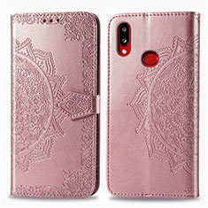 Custodia Portafoglio In Pelle Fantasia Modello Cover con Supporto per Samsung Galaxy M01s Oro Rosa