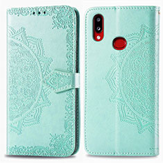 Custodia Portafoglio In Pelle Fantasia Modello Cover con Supporto per Samsung Galaxy M01s Verde