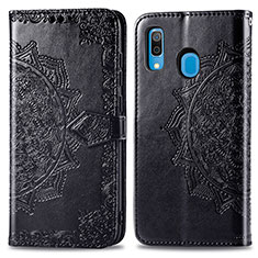 Custodia Portafoglio In Pelle Fantasia Modello Cover con Supporto per Samsung Galaxy M10S Nero