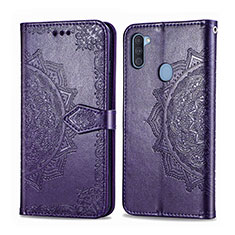 Custodia Portafoglio In Pelle Fantasia Modello Cover con Supporto per Samsung Galaxy M11 Viola