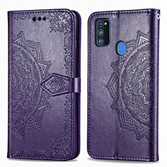 Custodia Portafoglio In Pelle Fantasia Modello Cover con Supporto per Samsung Galaxy M30s Viola