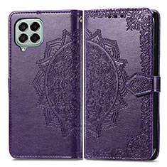 Custodia Portafoglio In Pelle Fantasia Modello Cover con Supporto per Samsung Galaxy M33 5G Viola