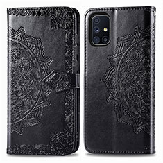 Custodia Portafoglio In Pelle Fantasia Modello Cover con Supporto per Samsung Galaxy M51 Nero