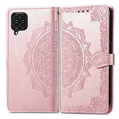 Custodia Portafoglio In Pelle Fantasia Modello Cover con Supporto per Samsung Galaxy M62 4G Oro Rosa