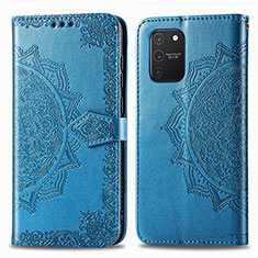 Custodia Portafoglio In Pelle Fantasia Modello Cover con Supporto per Samsung Galaxy S10 Lite Blu