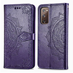 Custodia Portafoglio In Pelle Fantasia Modello Cover con Supporto per Samsung Galaxy S20 FE (2022) 5G Viola