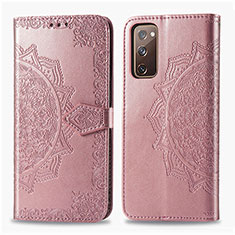 Custodia Portafoglio In Pelle Fantasia Modello Cover con Supporto per Samsung Galaxy S20 FE 4G Oro Rosa