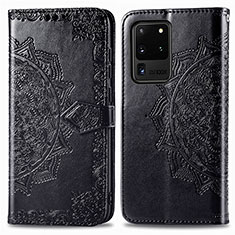 Custodia Portafoglio In Pelle Fantasia Modello Cover con Supporto per Samsung Galaxy S20 Ultra 5G Nero