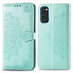 Custodia Portafoglio In Pelle Fantasia Modello Cover con Supporto per Samsung Galaxy S20 Verde