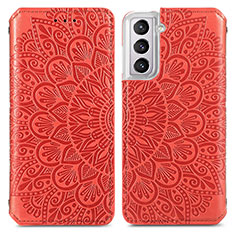 Custodia Portafoglio In Pelle Fantasia Modello Cover con Supporto per Samsung Galaxy S23 5G Rosso