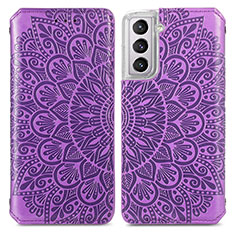 Custodia Portafoglio In Pelle Fantasia Modello Cover con Supporto per Samsung Galaxy S23 Plus 5G Viola