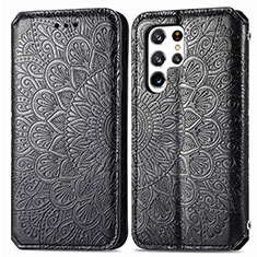 Custodia Portafoglio In Pelle Fantasia Modello Cover con Supporto per Samsung Galaxy S23 Ultra 5G Nero